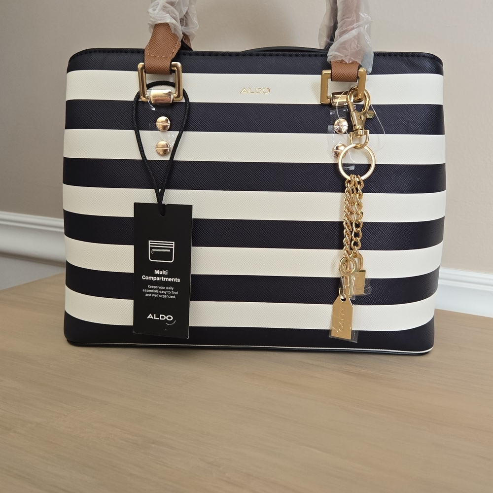 Aldo Black and White Striped Women's Bag